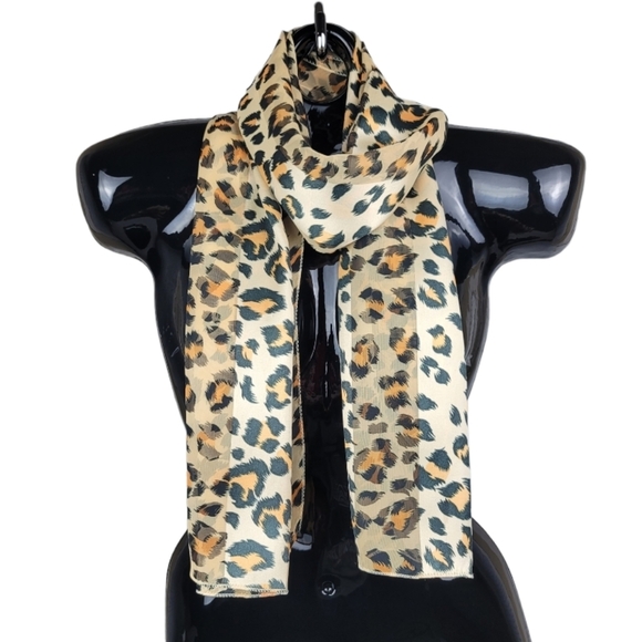 Women's Scarf Animal Print 100% Polyester - Picture 3 of 5